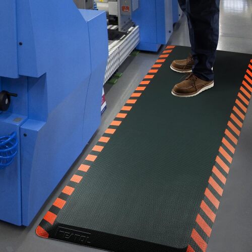 FEATOL Anti Fatigue Mat Industrial, Ergonomic Standing Floor Mat for Work for Stand -Safety Support for Leg & Back Pain(Orange Border, 20" x 39", 1PC)