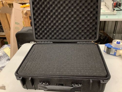 MEIJIA All Weathe Waterproof Hard Case with Retractable Pull Handle and Rolling Wheels, Customizable Fit Foam Inserted, Fit for Camera,Drones,Equipment,Elegant Black - Lot 9090