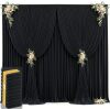 Tao-Ge 50ft x 12ft, (10 Panels-W5'xH12') Black Backdrop Curtains Wrinkle Free Backdrop Curtain for Wedding Parties Black Fabric Backdrops Drapes Back Drop Cloth Bridal Shower Stage Curtains Wedding Decorations for Reception - Thumbnail 1