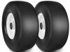 3x5.00-6 Flat Free Lawn Mower Tires and Wheels 3/4" 5/8" 1/2" Ball Bearings, 13x5x6 Zero Turn Mower Front Tires, Smooth Tires for Commercial Grade Lawn 4.3"-6.3" Adjustable Centered Hub - Thumbnail 1
