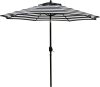 Sunnyglade 9' Patio Umbrella Outdoor Table Umbrella with 8 Sturdy Ribs (Black and White) - Thumbnail 1