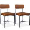 Dining Chair Set of 2, Faux Leather, Standard Height, Metal Frame - Thumbnail 1