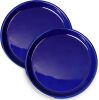 Plant Drip Trays - Ceramic Plant Pot Saucers 12 inch Plant Saucers for Indoors Large Plant Trays for Pots Round Flower Pot Saucers Plant Plates for Water Drainage 2 Pack Blue - Thumbnail 1