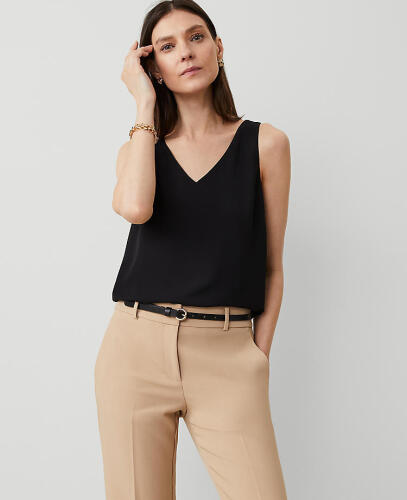 Mixed Media V-Neck Shell - Lot 10110