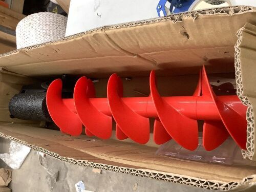 Lounsweer Ice Auger 6 Inch Floating Rotating Diameter Ice Fishing Auger Drill Bit with 2 Blades Nylon Attachment Convenient Fast Cutting Outdoor Equipment Tool for Deep Waters Fishing - Lot 10130