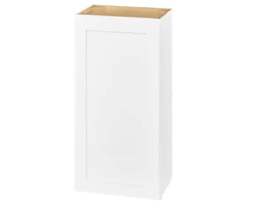 Hampton Bay Avondale 18 in. W x 12 in. D x 36 in. H Ready to Assemble Plywood Shaker Wall Kitchen Cabinet in Alpine White
