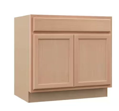 Hampton Bay Recessed Panel 36 in. W x 24 in. D x 34.5 in. H Assembled Sink Base Kitchen Cabinet in Unfinished