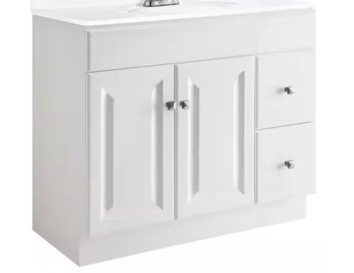 Design House Wyndham 36 in. W x 18 in. D Unassembled Bath Vanity Cabinet Only in White Semi-Gloss