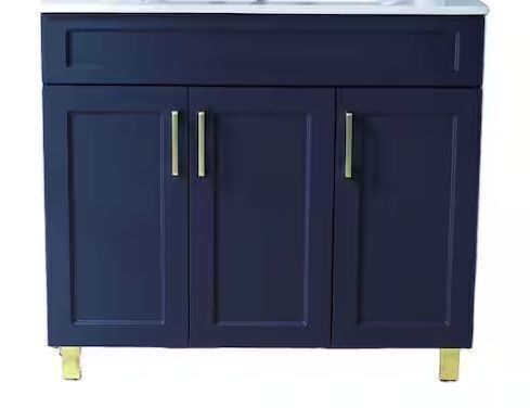 Comllen 36 in. W x 18 in. D x 32 in. H. Modern Bathroom Vanity in Blue without Top