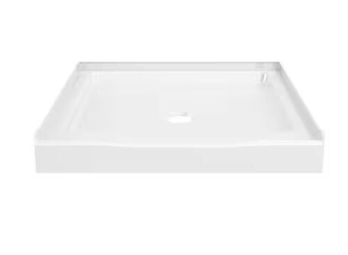 Delta Classic 500 32 in. L x 32 in. W Alcove Shower Pan Base with Center Drain in High Gloss White