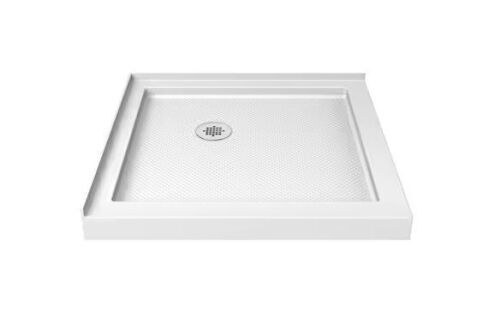 DreamLine SlimLine 36 in. x 36 in. Double Threshold Shower Pan Base with Corner Drain in White