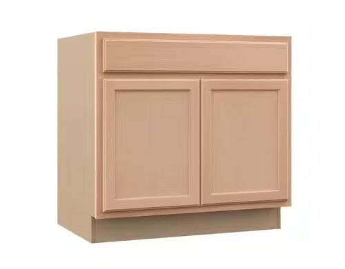Hampton Bay Recessed Panel 36 in. W x 24 in. D x 34.5 in. H Assembled Base Kitchen Cabinet in Unfinished