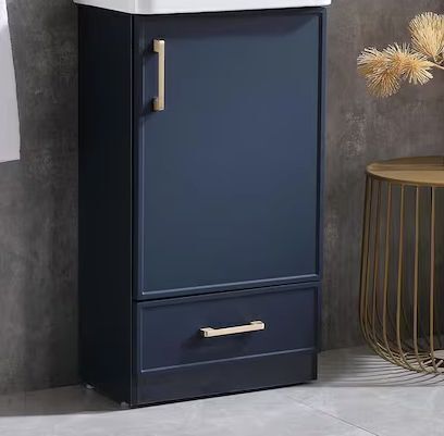 18 in. W x 10 in. D x 30 in. H Modern Blue Bathroom Vanity without Top
