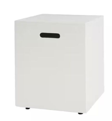 CHRISTOPHER KNIGHT HOME Mayfair Patio White MGO Outdoor Tank Holder Square Side Table