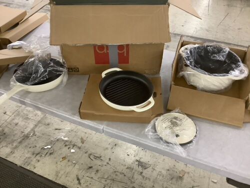 Non-Stick Pot & Pan Cookware Set, Cast Iron Skillet, Pan, Press, Dutch Oven
