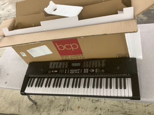61-Key Beginners Electronic Keyboard Piano Set w/ Lighted Keys, Headphones