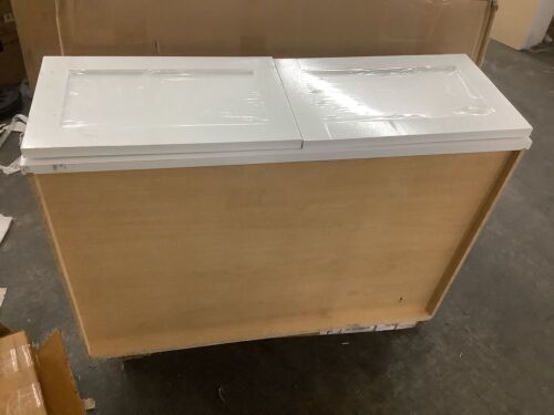 Hampton Bay Courtland 36 in. W x 24 in. D x 12 in. H Assembled Shaker Wall Bridge Kitchen Cabinet in Polar White - Lot 706JF