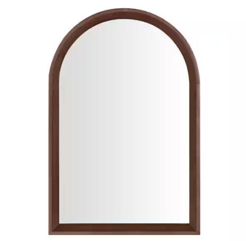 StyleWell Medium Modern Arched Walnut Framed Mirror (20 in. W x 30 in H) - Lot 709JF