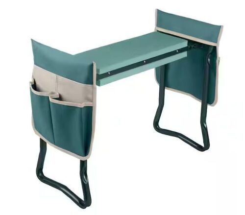 Pure Garden Gardening Kneeling Bench with Tool Pouches - Lot 715JF