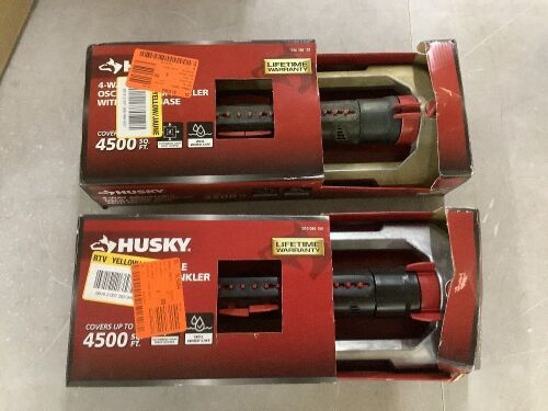 Lot of (2) Husky 4500 sq. ft. Turbo Oscillating Sprinkler - 1 Used - Lot 719JF
