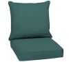 Lot of (2) ARDEN 24 in. x 24 in. Texture 2-Piece Deep Seating Outdoor Lounge Chair Cushion in Peacock Blue Green - Thumbnail 1