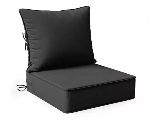 Kimunuk 24 x 24 x 6.5 in. Outdoor Waterproof Deep Seat Cushion with Removable Cover - Lot 724JF