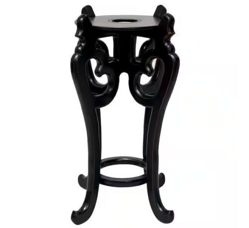Red Lantern 11 in. Rosewood Fishbowl Plant Stand in Black - Lot 726JF