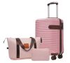 Merax 3-Piece Pink ABS Hardshell Spinner 20" Luggage Set with an Expandable Travel Duffel Bag, Toiletry Bag - Thumbnail 1