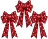 Set of 3 Pre-Lit Christmas Bow Decoration, LED Holiday Decor w/ 8 Functions - Thumbnail 1