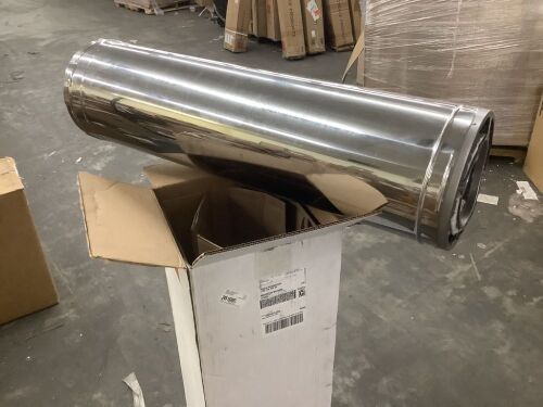 DuraVent DuraPlus All-Fuel Chimney 6in. X 36in. Diameter Chimney Pipe, Stainless Steel - Dented - Lot 814JF