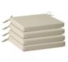 WESTIN OUTDOOR FadingFree (Set of 4) Outdoor Dining Square Patio Chair Seat Cushions with Ties, 20 in. x 20 in. x 2 in., Beige - Thumbnail 1