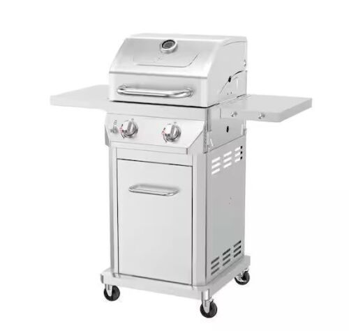 Nexgrill 2 Burner Stainless Steel Propane Gas Grill with Folding Side Shelves