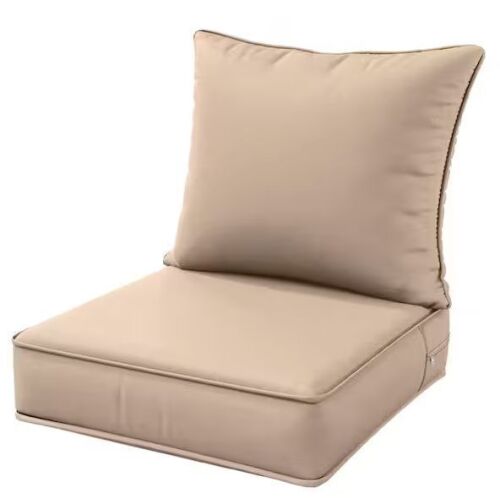 WNP 22 in. x 22 in. x 4 in. Square Outdoor Deep Seating Cushion Set Seat and Back Cushion, Sand