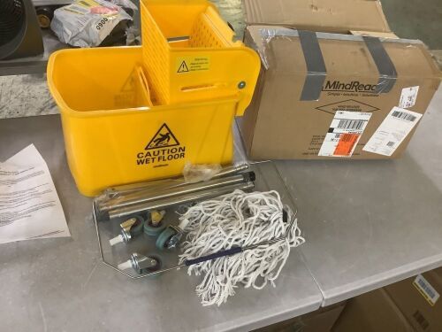 Mind Reader 5.5 Gal. Yellow Bucket Plastic W/Wringer and Mop Bucket Set