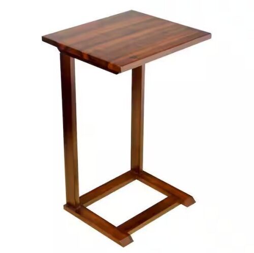 Solid Acacia Wood 26 in. Mahogany Slide Under Sofa C Table