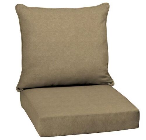 ARDEN 24 in. x 24 in. 2-Piece Deep Seating Outdoor Lounge Chair Cushion in Tan Hamilton