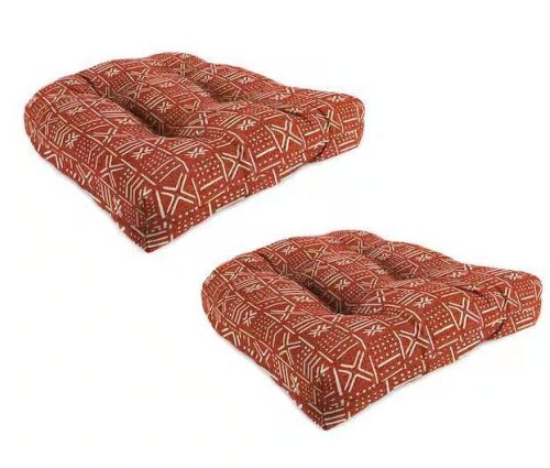 Jordan Manufacturing 18 in. W x 18 in. D x 4 in. T Square Outdoor Wicker Seat Cushion in Brevard Mesa (2-Pack)