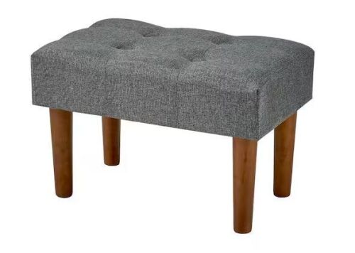 VECELO Small Linen Foot Rest Ottoman