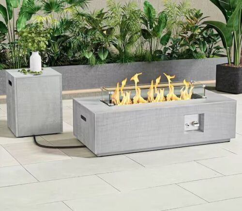 eVita 42 in. 50,000 BTU Outdoor Fire Pit Propane Gas Fire Pit Table