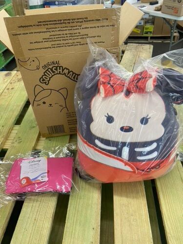 Squishmallows Original 12in Disney Skeleton Minnie Mouse & Disney Minni Mouse Pillowcases, 2ct