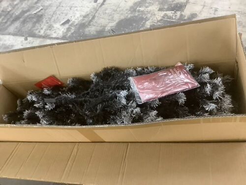 7.5' Unlit Frosted Artificial Black Spruce Christmas Tree, w/Easy Assembly