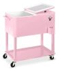 Portable Rolling Cooler Cart w/ Bottle Opener, Catch Tray - 80qt - Thumbnail 1