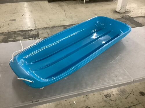 48in Kids Toboggan Snow Sled Board w/ Pull Rope, Curved Edges