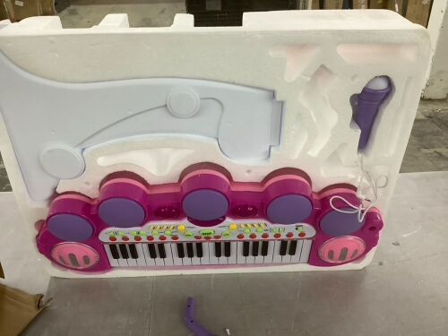 37-Key Kids Electric Keyboard w/ Microphone, Stool - Lot 565
