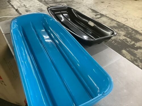 Lot of (2) Kids Outdoor Plastic Toboggan Snow Sled