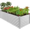 Outdoor Metal Raised Garden Bed for Vegetables, Flowers, Herbs - 8x4x2ft - Thumbnail 1