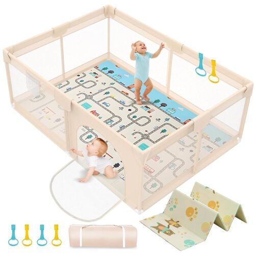 Baby Playpen with Mat, 71" x 79"