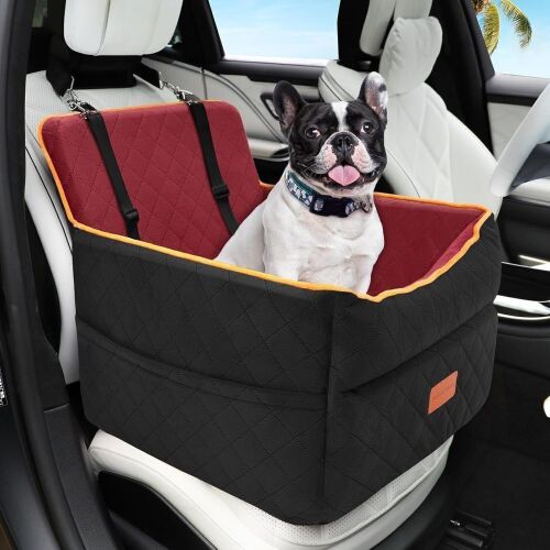 Memory Foam Puppy Dog Booster Seat with Thick Cushion for Dogs Under 35lbs