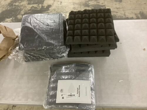 12x12x2 Inches Black Pyramid Acoustic Foam Panels, 24 pc