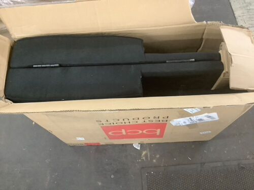 Linen Upholstered Convertible Sofa Bed Futon w/ 2 Cupholders - Lot 286